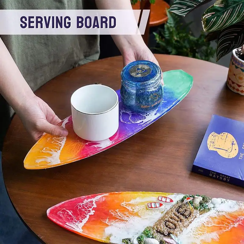 SurfSkateboardOrnamentSiliconeMoldDIYHandmadeMirrorSkateboard