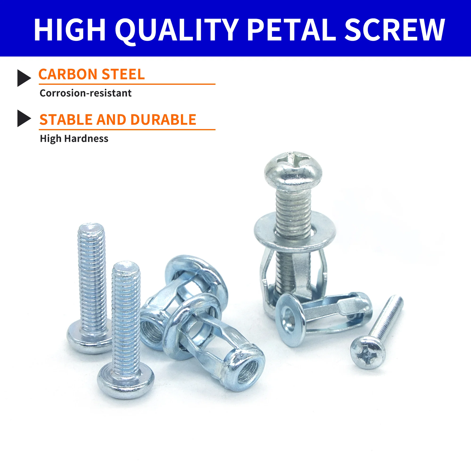 Petal Fasteners Screw Jack Nuts Anchors Expansion Plugs Rivets Locking Bolts M4/M5/M6/M8 10pcs/50pcs Packs