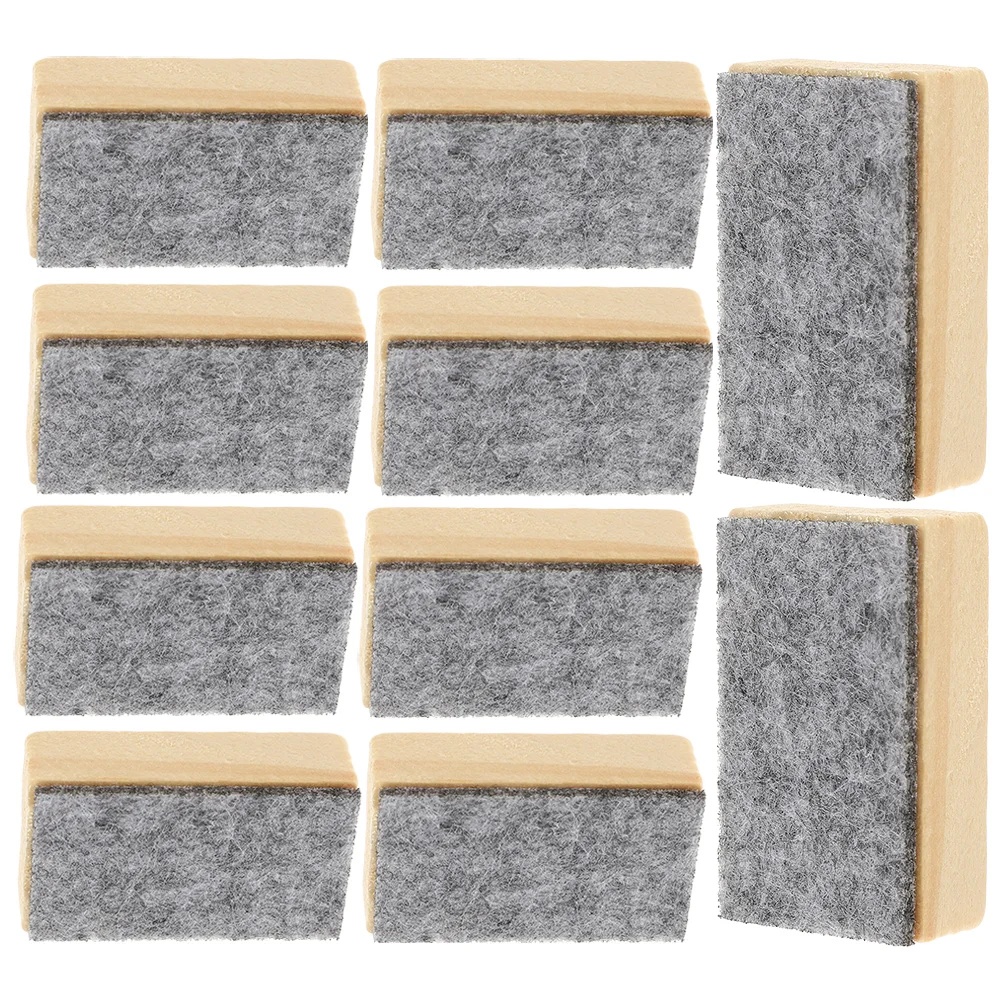 10 Pcs Small Blackboard Eraser Chalk Cleaner Dust Free Chalkboard Bulk Wooden Erasers Felt Teacher Supplies for Classroom