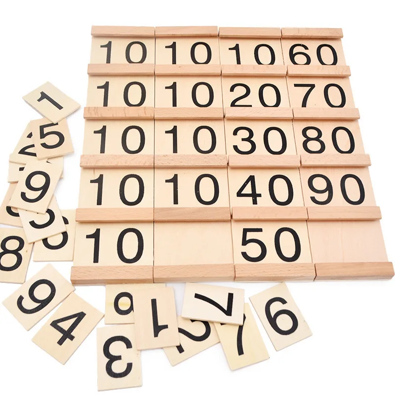 Children's Wooden Montessori Numbers 1-99 Learning Card Math Teaching Aid Preschool Children Early Education Educational Toys math toys teaching aids toys educational toys