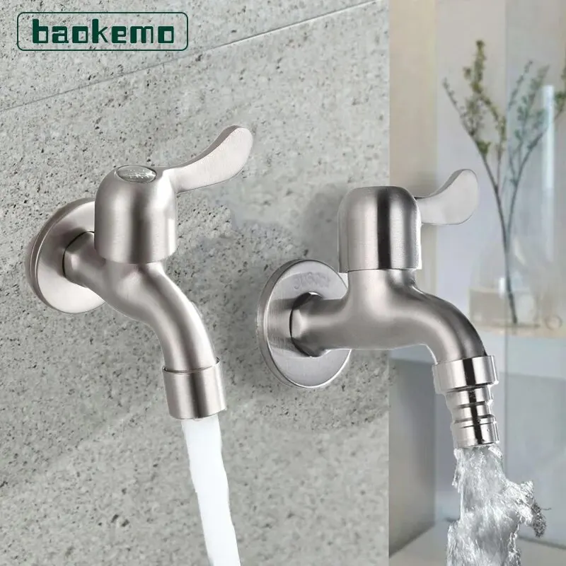Bathroom Faucet Washing Machine Faucet Water Tap Faucet 304 Stainless Steel Wall Mounted