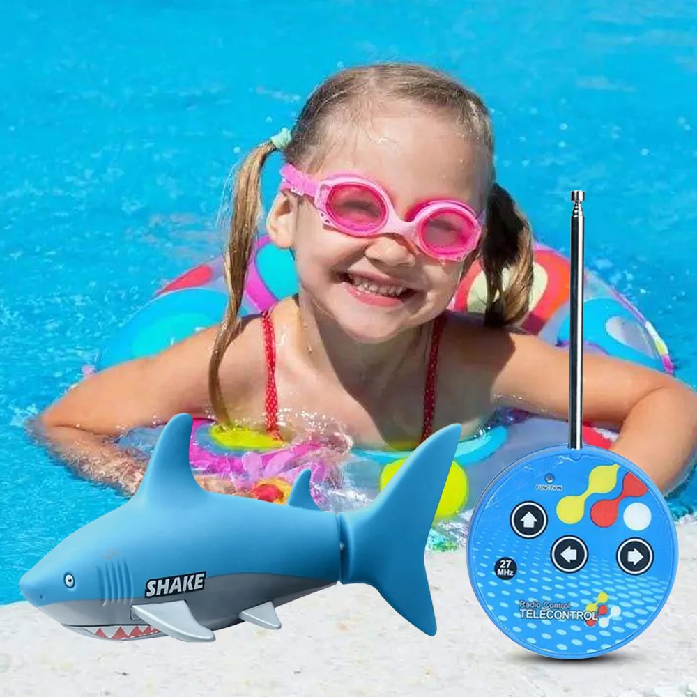 Funny Mini Remote Control Shark Toy Swim in Water Electric RC Fish Can Toy for Kid Children Toddlers Gifts 4
