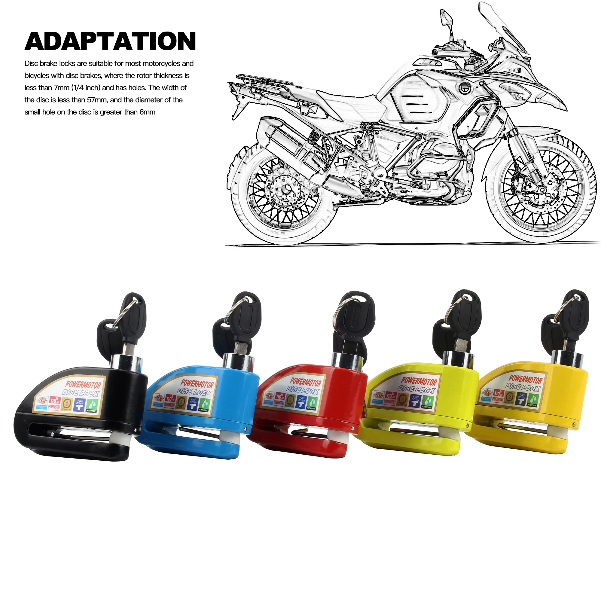 Motorcycle and Scooter Anti-Theft Aluminum Alloy Disc Brake Security Lock