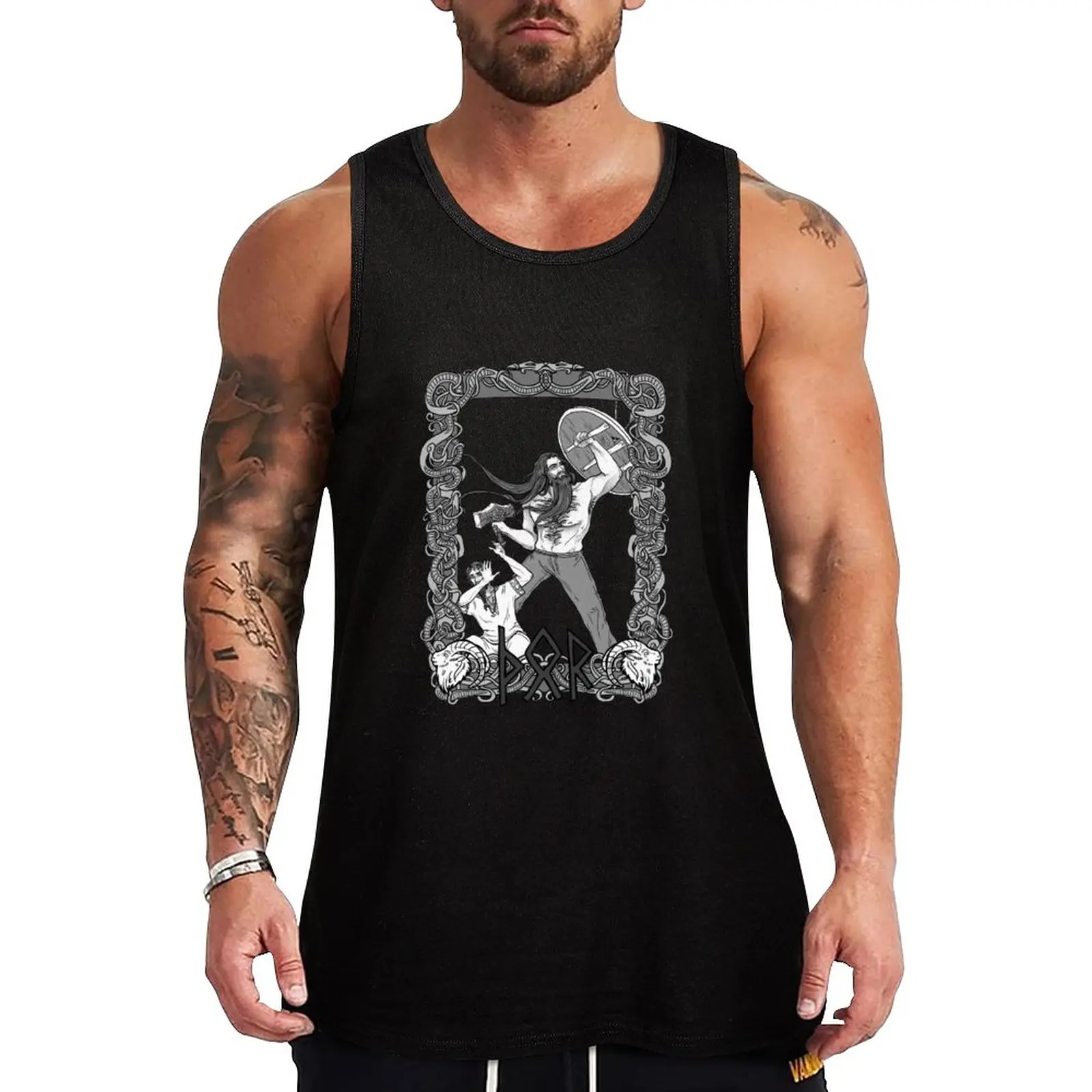 

New Thor, God of Protection Tank Top men clothings sports clothes for men