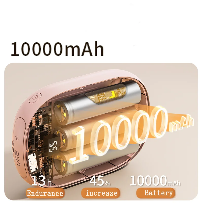 New design mini size hand warmer with 10000Mah battery inside,three different temperature 45/55/65 degrees