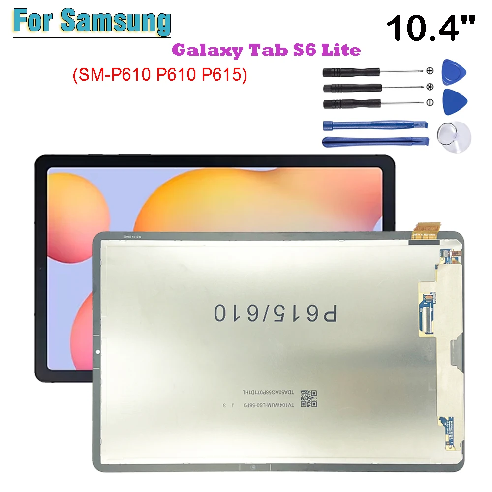 

New 10.4" For Samsung For Galaxy Tab S6 Lite P610 P615 SM-P610 SM-P615 LCD Display Touch Screen Digitize Assembly Replacement