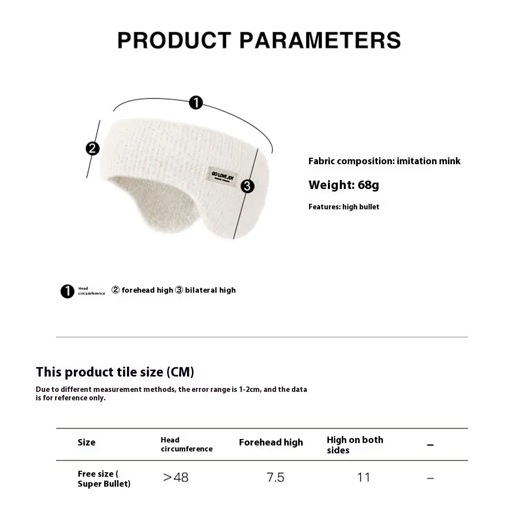 Winter Warm Knitted Earmuffs Windproof Thick Plush Ear Protection Cycling Headband Men Women Outdoor Running Thermal Ear Flaps