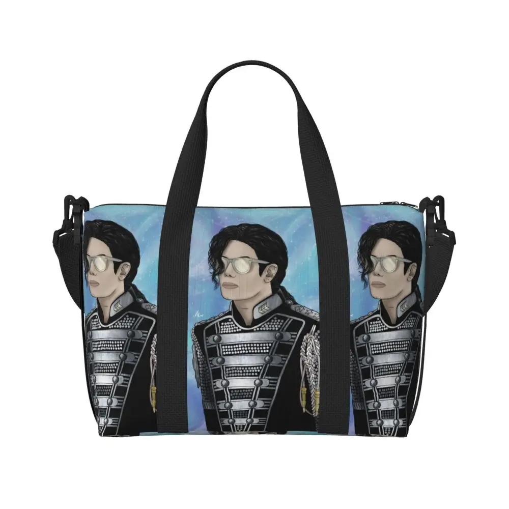 Michael Jackson Musicians Singers Dancers Beach Travel Bag Large Capacity Tote Bags for Sport Women Shopping Duffle Shoulder Bag
