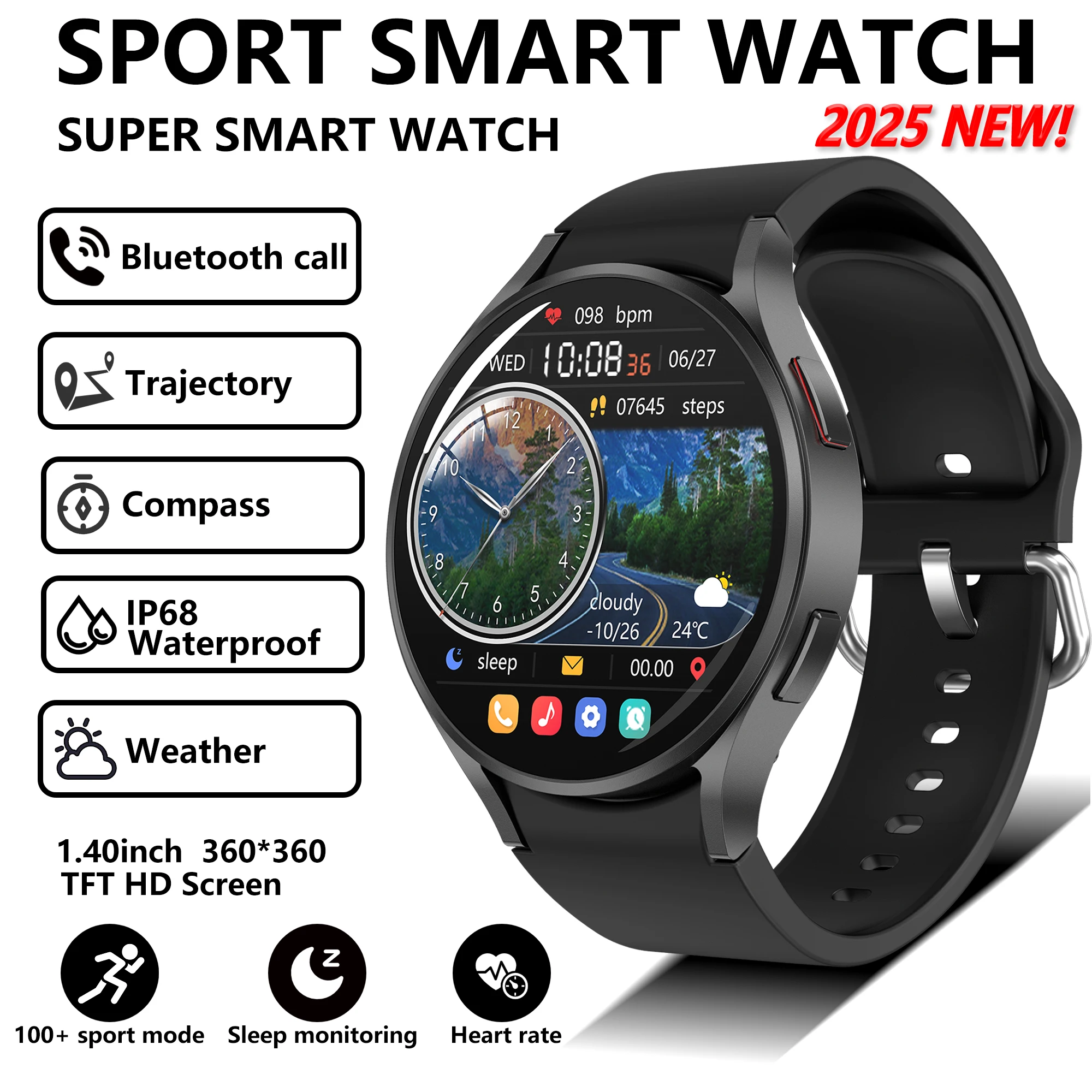 Новий смарт-годинник 2026 із Bluetooth-дзвінками високої чіткості, GPS-відстеженням, моніторингом здоров’я та функціями голосового помічника