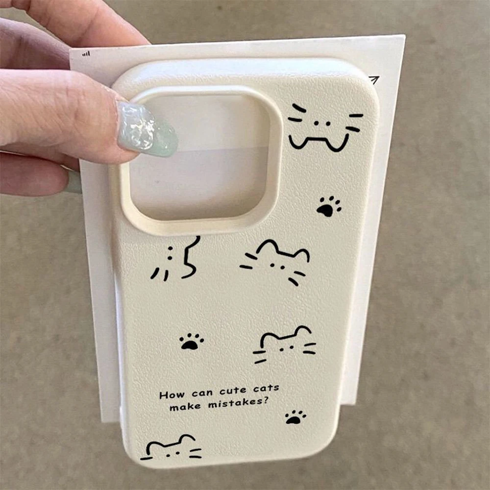 Adorable Lichee Pattern Silicone Cat Phone Case - Soft Protective Cover
