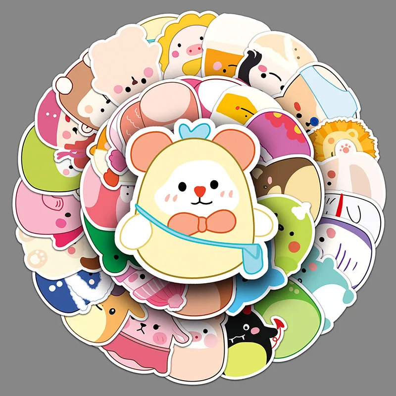 

50Sheets Creative DIY Doll Stickers Cartoon Cute Suitcase Helmet Refrigerator Notebook Stickers Children's Gift Toy