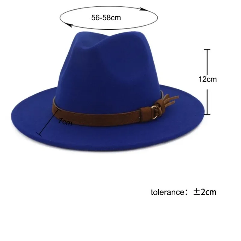 Fashionable Jazz Hats Autumn And Winter British Retro Top Hats Trendy Men's And Women's Woolen Hats Wide Brimmed Jazz Hats