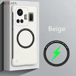 Magnetic Frameless Case with MagSafe-Compatible Wireless Charging for OPPO A2 Pro (Beige)