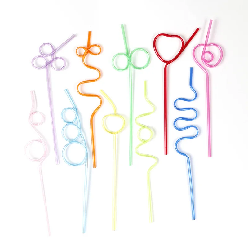 

5pcs Reusable Soft Plastic Straw Unique Love Glass Cocktail Drinking Straws Kids Birthday Party Homebrew Kawaii Beer Accessories