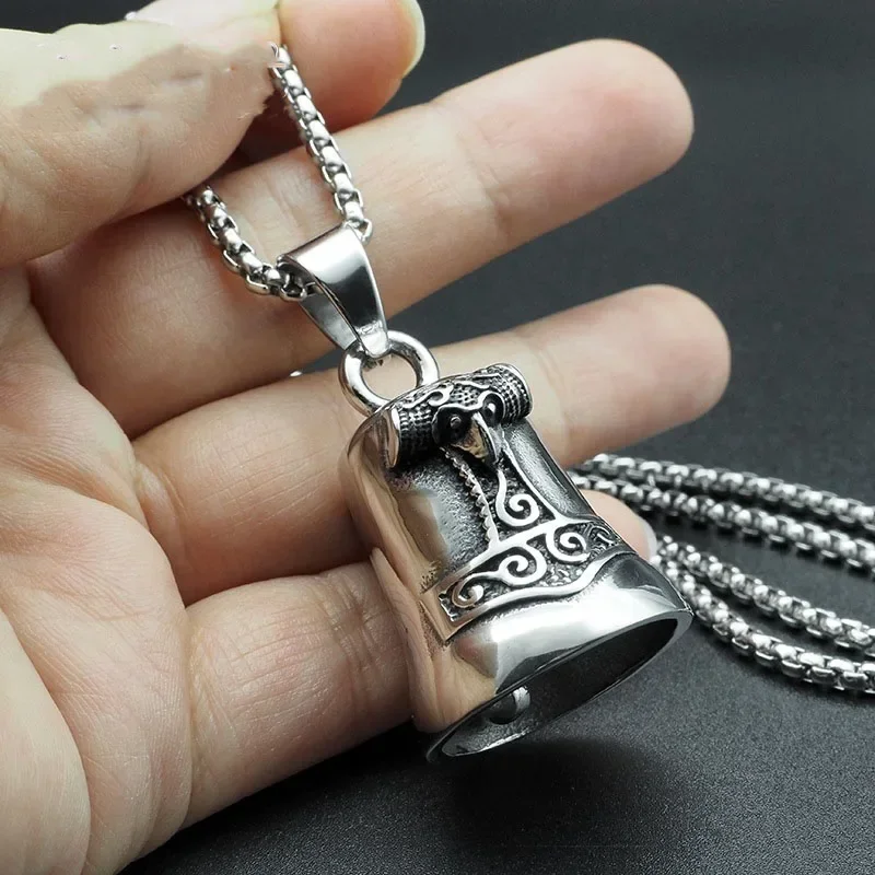 Lion King Pendant and Keychain with Uniquely Carved Bell - Retro Design
