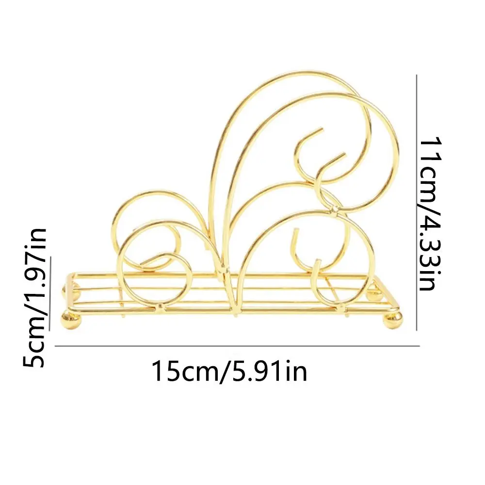 Space-Saving Metal Napkin Holder Nordic Style Freestanding Table Paper Organizer Thicken No-slip Tissue Storage Rack Home 6