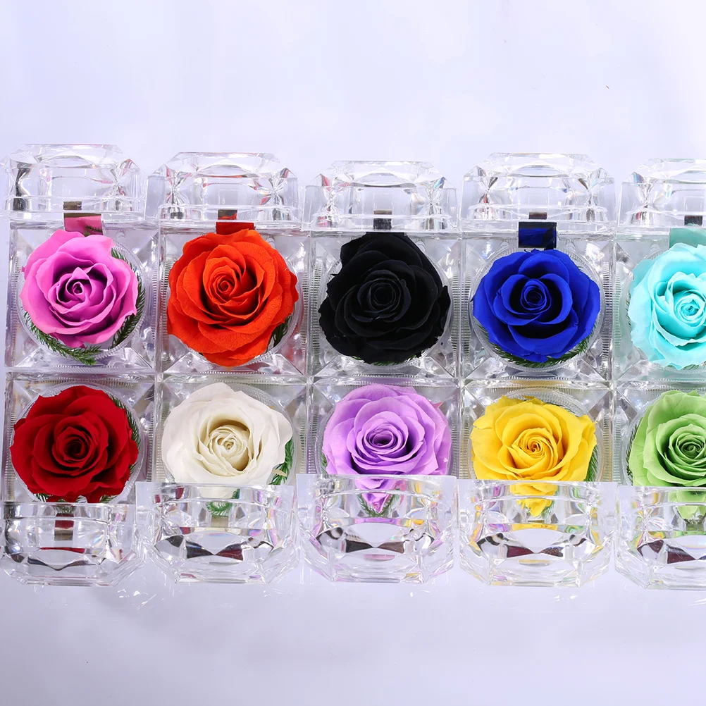 인공 장미 보존 꽃 이터니티 장미, 시들지 않는 장미 선물, 발렌타인 데이 서랍 선물 상자