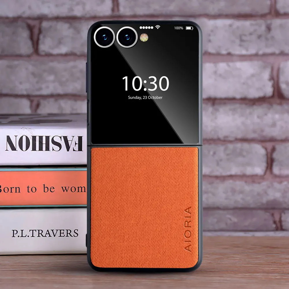 Étui pour Samsung Galaxy Z Flip 7 6 5 4 3 Z Flip7 5G coque textile de luxe housse en cuir funda pour samsung galaxy z flip 7 – Image 6