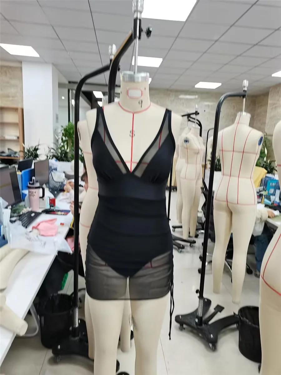 Women Bodysuit Swimdress Bathing Suit Patchwork/Solid Color Sleeveless One_piece Swimsuits for women