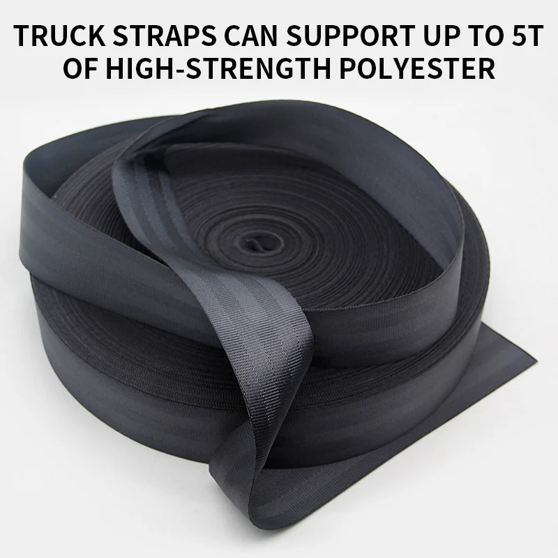 Truck Binding Strap Brake Rope Wear-resistant Black Flat Belt Rope Car Seat Belt Strap Cargo Binding