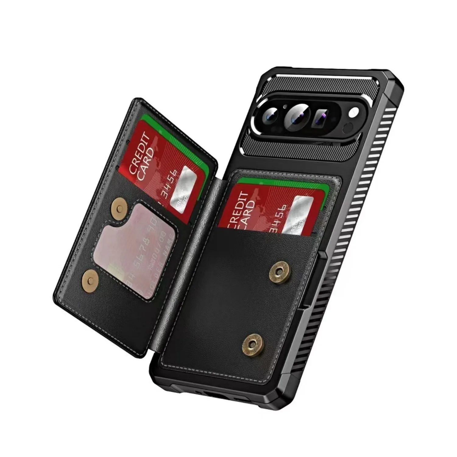Leather Flip Wallet Phone Case with Card Holder Slot