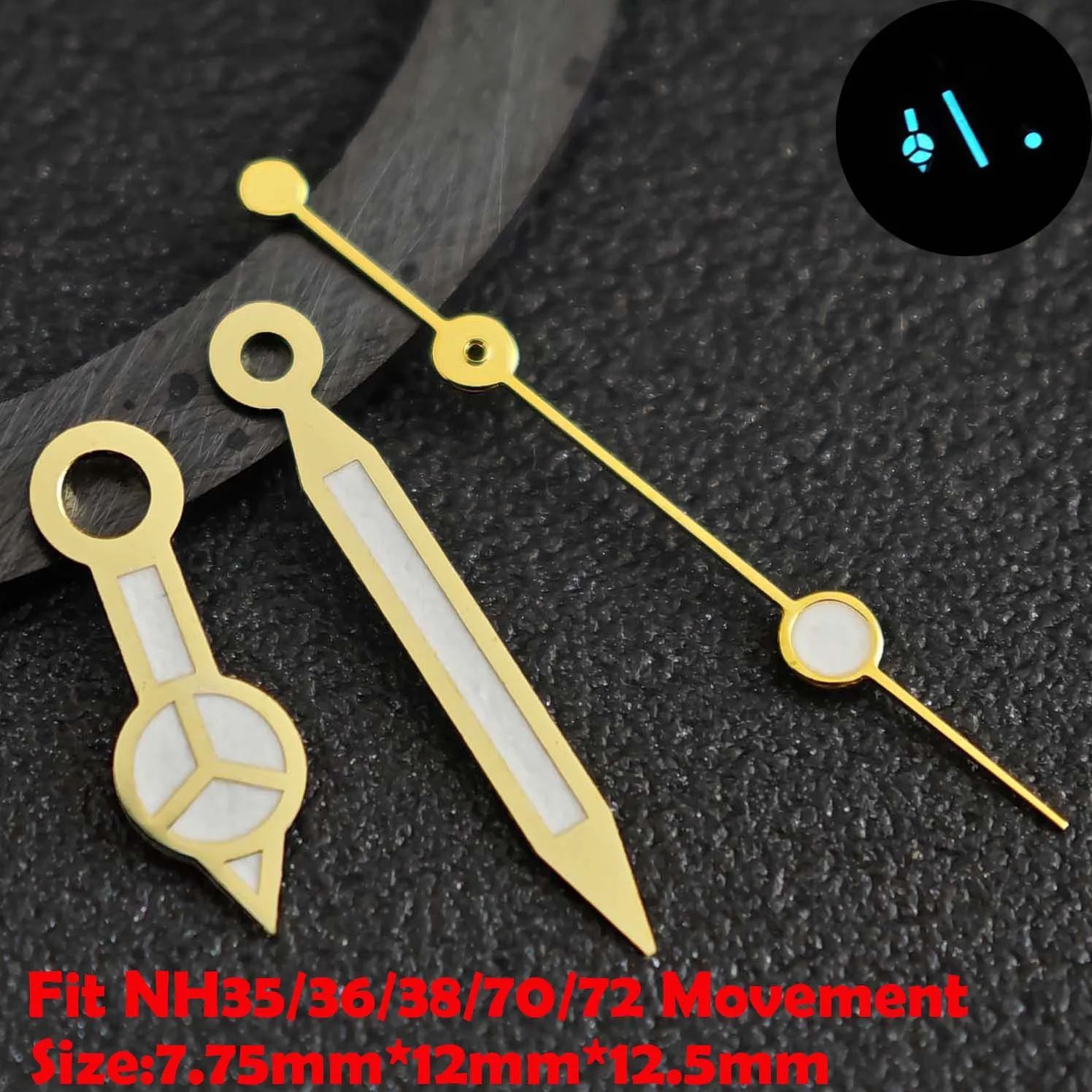 Luminous Green/Blue-Green Watch Hands - Premium Replacement Parts
