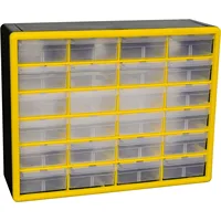 Akro-Mils 10124 24 Drawer Plastic Parts Storage Hardware and Craft Cabinet 20 W x 6-Inch D x 16 H Yellow 1