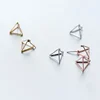 SOFTPIG Real 925 Sterling Silver Triangle Hoop Earrings For Women Charms Fine Jewelry 2024 Trendy Geometric Accessories 5
