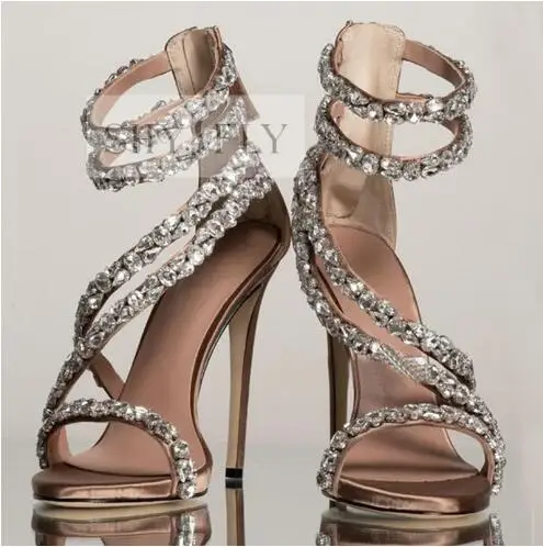 crystal sandal heels