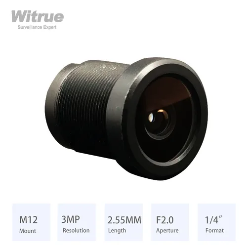 Witrue M12 렌즈 어안 2.55MM 조리개 F2.0 형식 1/4 "자동차 캠 감시 CCTV 카메라 용 M12 마운트 3