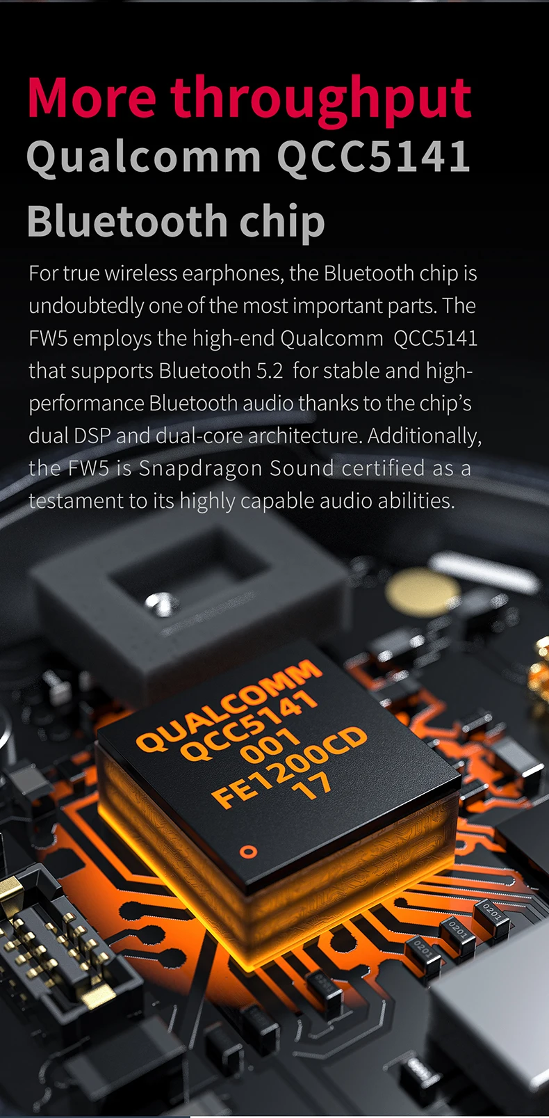 Description Picture 6 of itemFiiO FW5 TWS Ture Wireless Bluetooth Earbuds Earphone 10mm Dynamic HiFI Audio Driver Earphone BT5.2/LHDC/AptX Adaptive