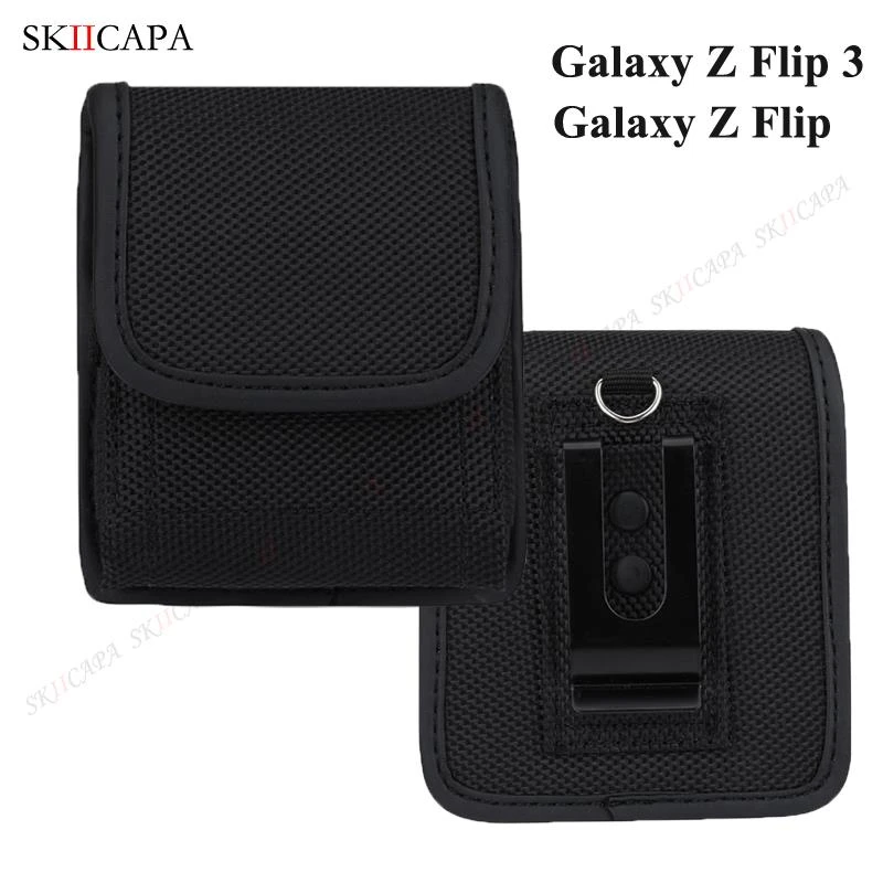 For Samsung Z Flip 3 5G Oxford Cloth Phone Pouch For Galaxy Z Flip3 SM-F711B Belt Clip Phone Case Waist Bag For Motorola Razr 5G samsung flip3 case