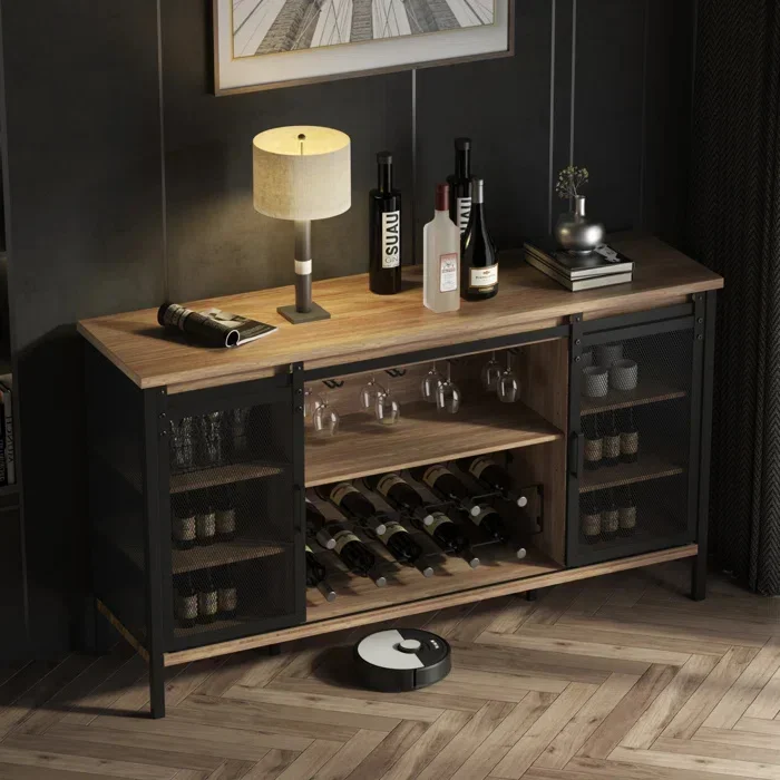 European Modern Style Living Room Wall Mounted Supermarket Bar Storage Wine Cabinet Display Rack