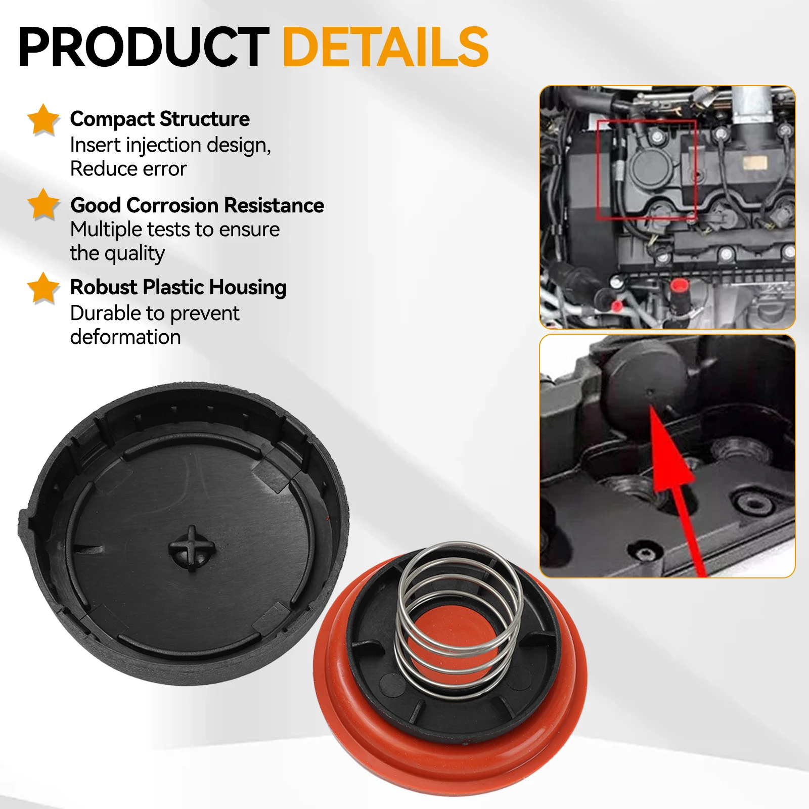 PCV Valve Cover Repair Kit With Membrane For VW CC Passat Touareg 3.6L – 03H103429H, HONGWIN
