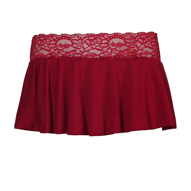 Summer New Women's Fashion Cute Short Skirt Sexy Temptation Casual Solid Color Lace Splicing Low Waist Mini Skirts Sleepy Pants_ecoleips.com