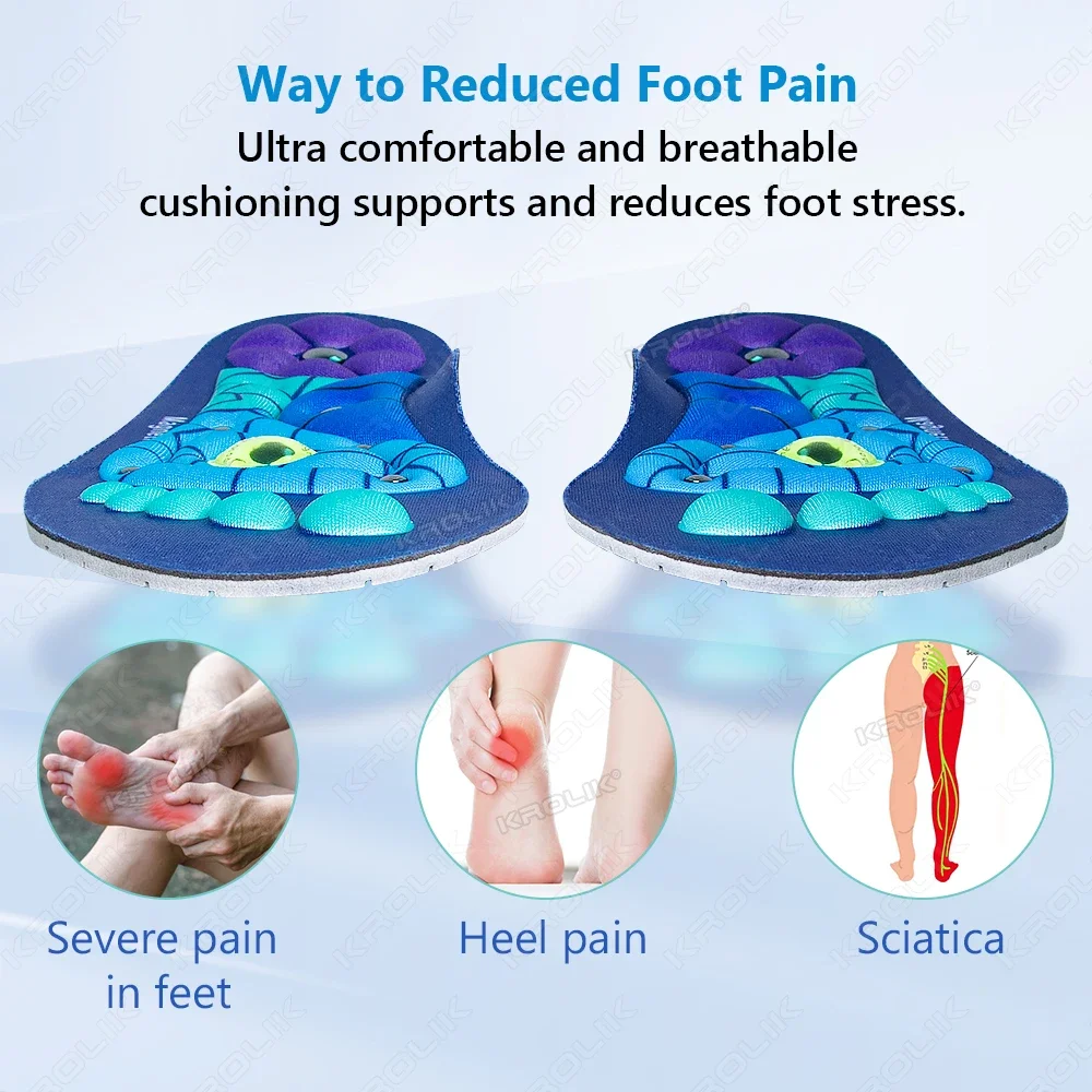 Plantillas magnéticas de soporte para arco de acupresión, masaje para aliviar el dolor en el pie, plantillas adelgazantes magnéticas, mejorar la circulación sanguínea 4