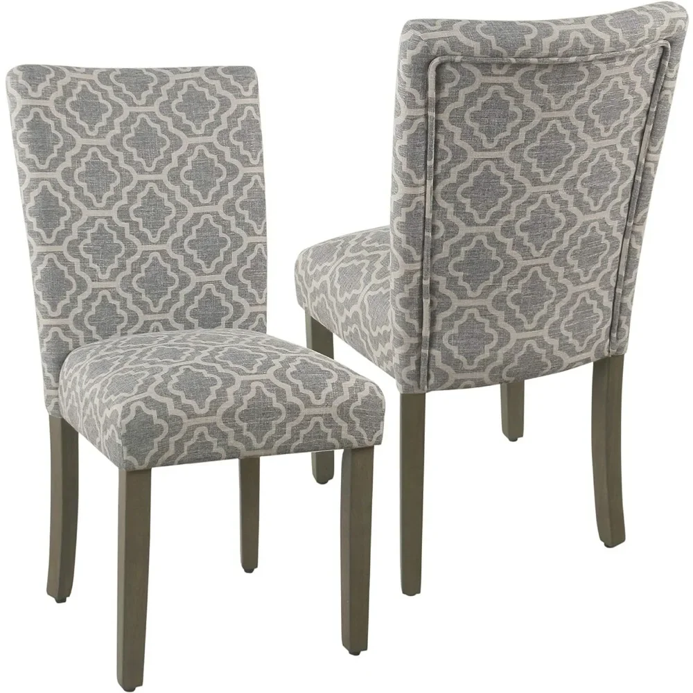 

Classic Upholstered Accent Dining Chair, 100% cotton and combined Pack of 2, Grey，23.5“ D x 19” W x 38“ H