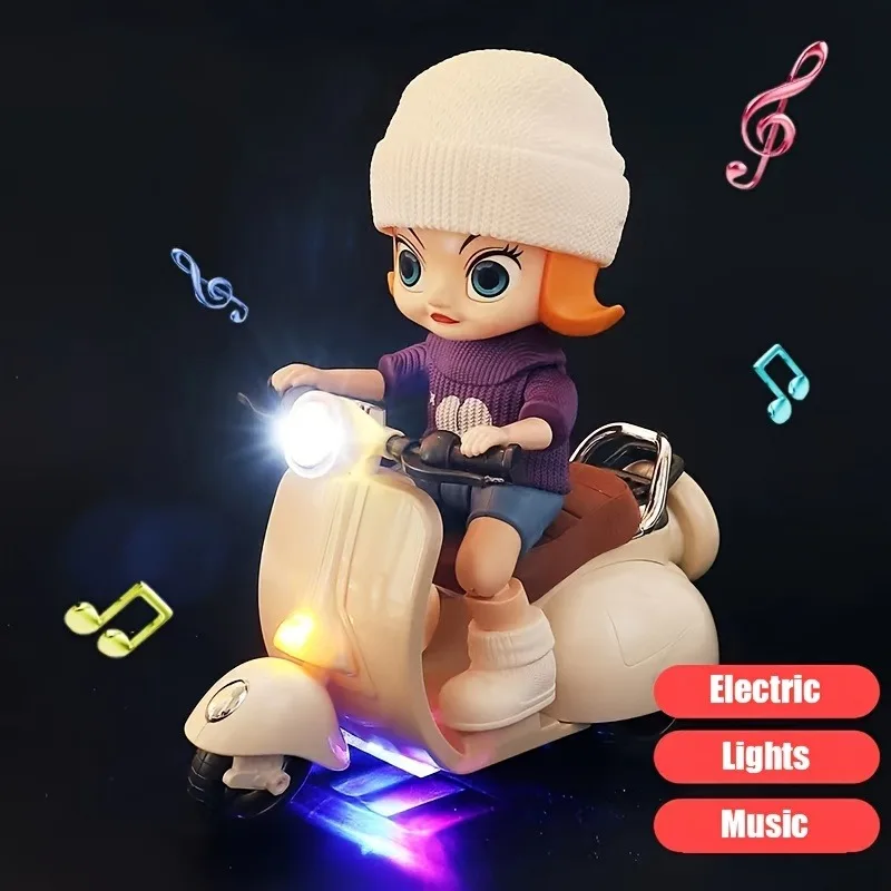 Desk Cycle Doll Scooter Toy With Light Music Cute For Dolls Seat