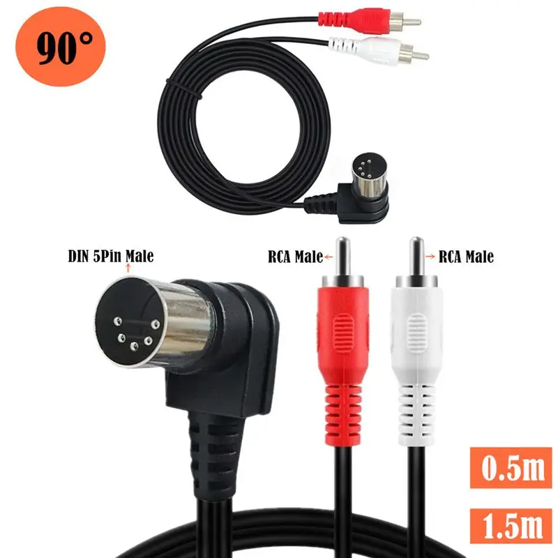 

Угловой кабель 90 градусов, разъем 5Pin, разъем 2RCA, разъем «папа», «мама», старомодное аудио оборудование, адаптер, 5-жильный разъем «папа», разъем DIN 0,5 м, 1,5 м