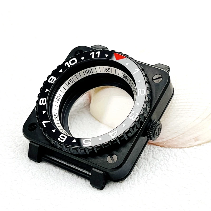 Customized Square Pilot Cockpit Watch Case with Transparent Back Cover