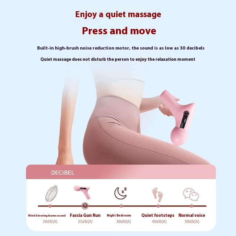 (No Silicone Sleeve) Handheld Body Massage Products Mini Silent Electric Wireless Fascial Gun Portable Massager Stick Vibration