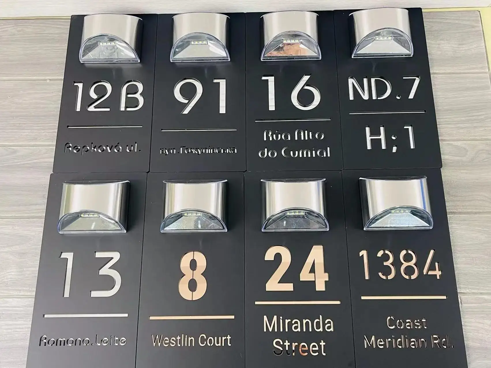 Custom Led House Number Solar Acrylic Property Number Door Signs Address Plaque Led lit Numbers Street Name Door Plate Decor