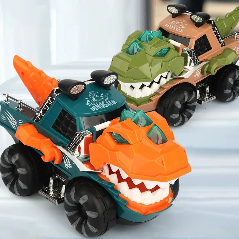 Children's Dinosaur Chariot Toys Jurassic World T. Rex Vehicle Model Universal Sound and Light Car Kids Toys for Boys Gifts dinosaur car transformer deformation electric with lights music toys universal wheel simulation model xmas birthday kid gift