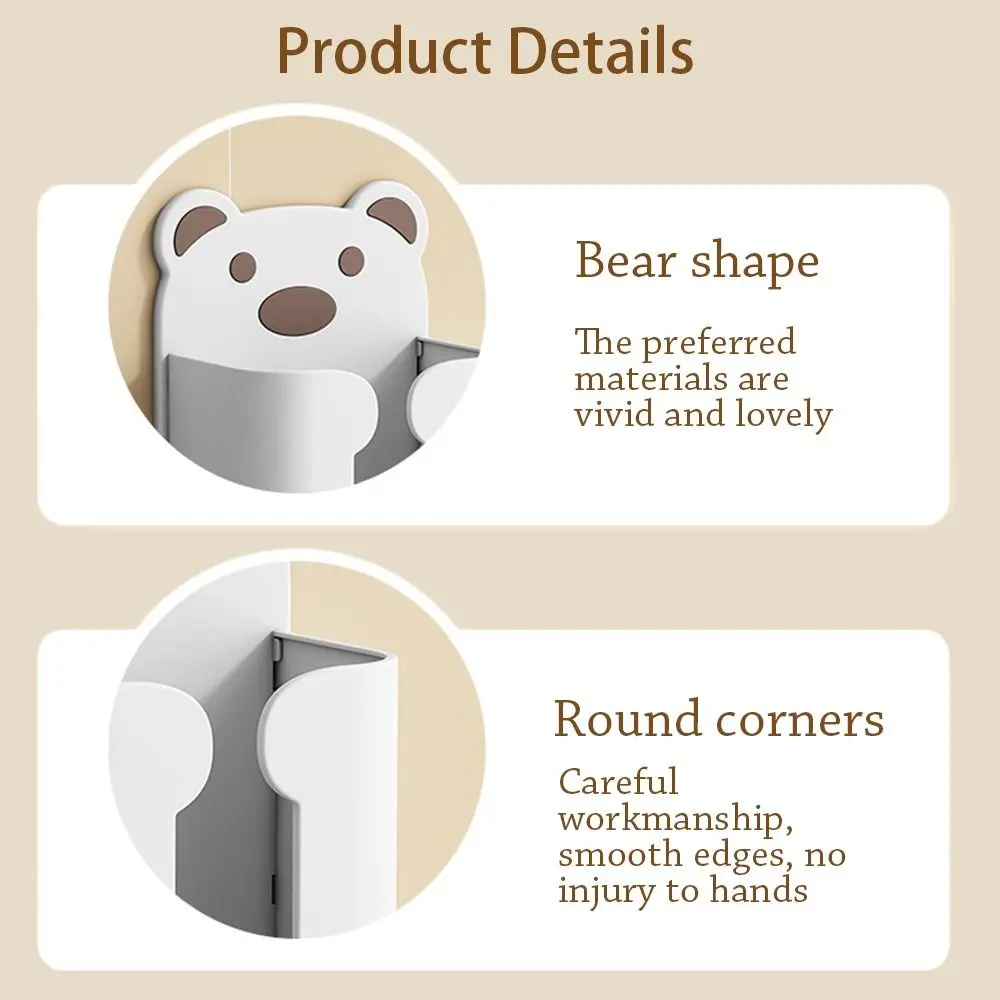 Cute Cartoon Wall Mounted Tissue Box Adhesive Tissue Shelf Napkin Holder Dispenser Rack Home Space-saving Shelf 12pcs