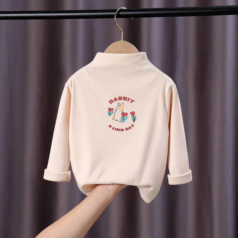 Winter Turtleneck Top Clothes Toddler Infant Unisex Fashion Cartoon Pritning Inner Wear Tee Kids Baby Girl Boy Underwear Tops