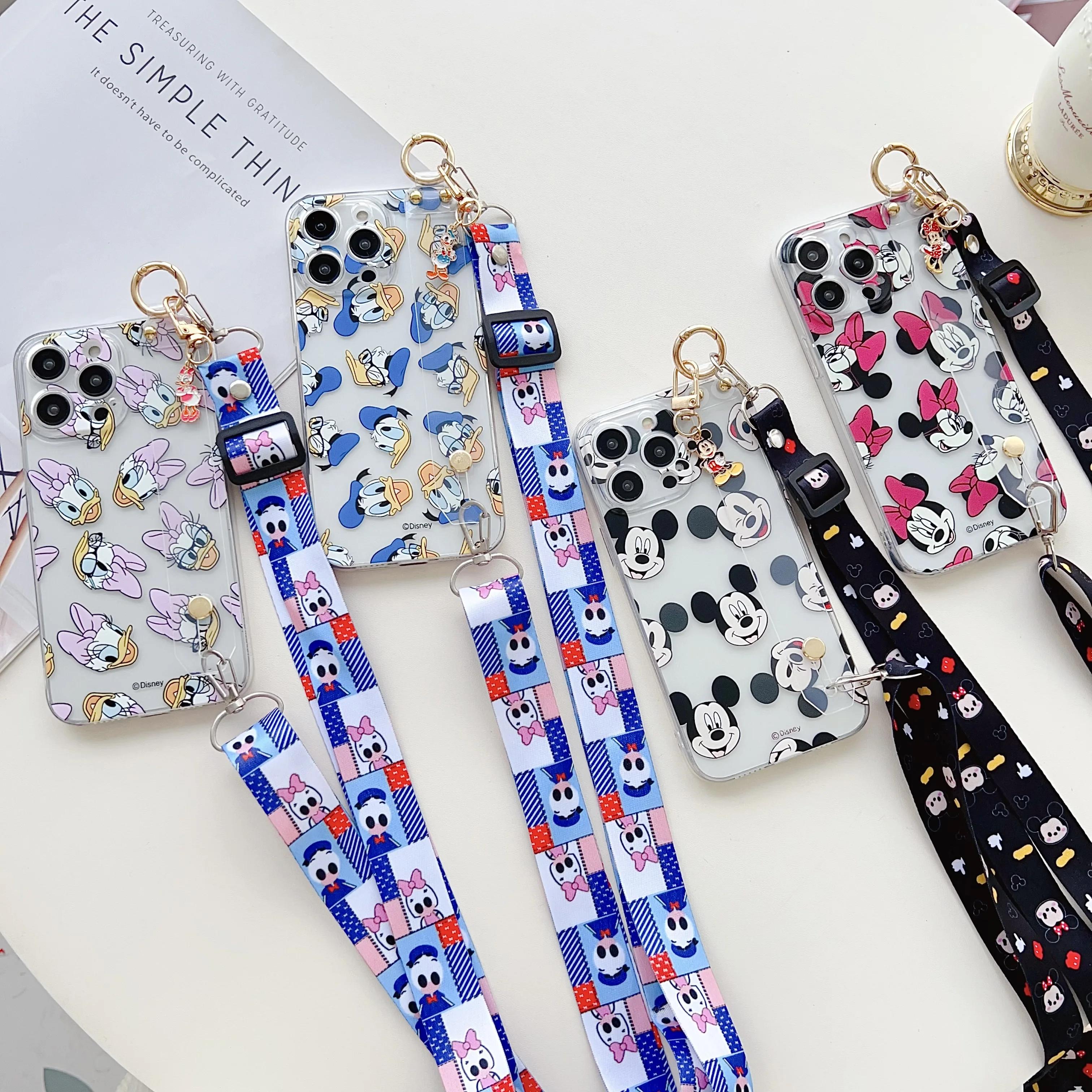 Per Oneplus 6 7 8 9 10 11 Pro T R Rt Pro Minnie Daisy Case Cinturino Da Polso Ornamento