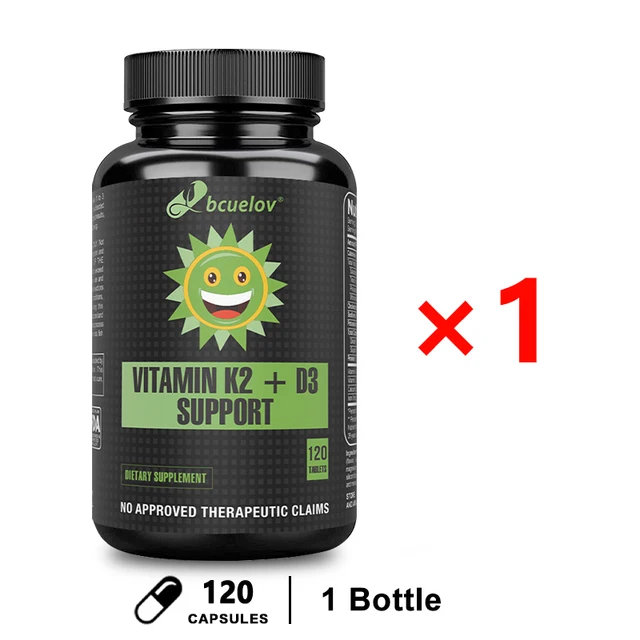 Bcuelov Vitamin K2+ D3 Support Bone & Heart Health Supplement