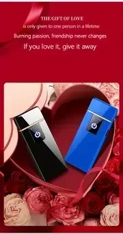 Description Picture 6 of item2024 Hot Portable USB Electric Windproof Plastic Lighters ，Rechargeable Touch Sensor Cigarette Accessories For Men's Gift