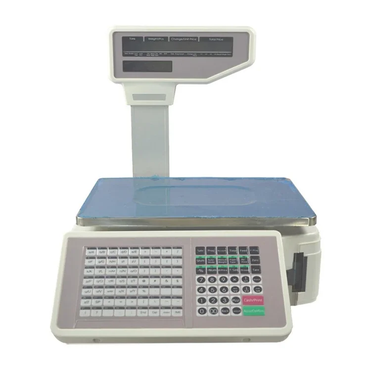 

smart digital barcode scales with printer balance with 10000 PLUs data storage capacity support Spanish Arabic Russian