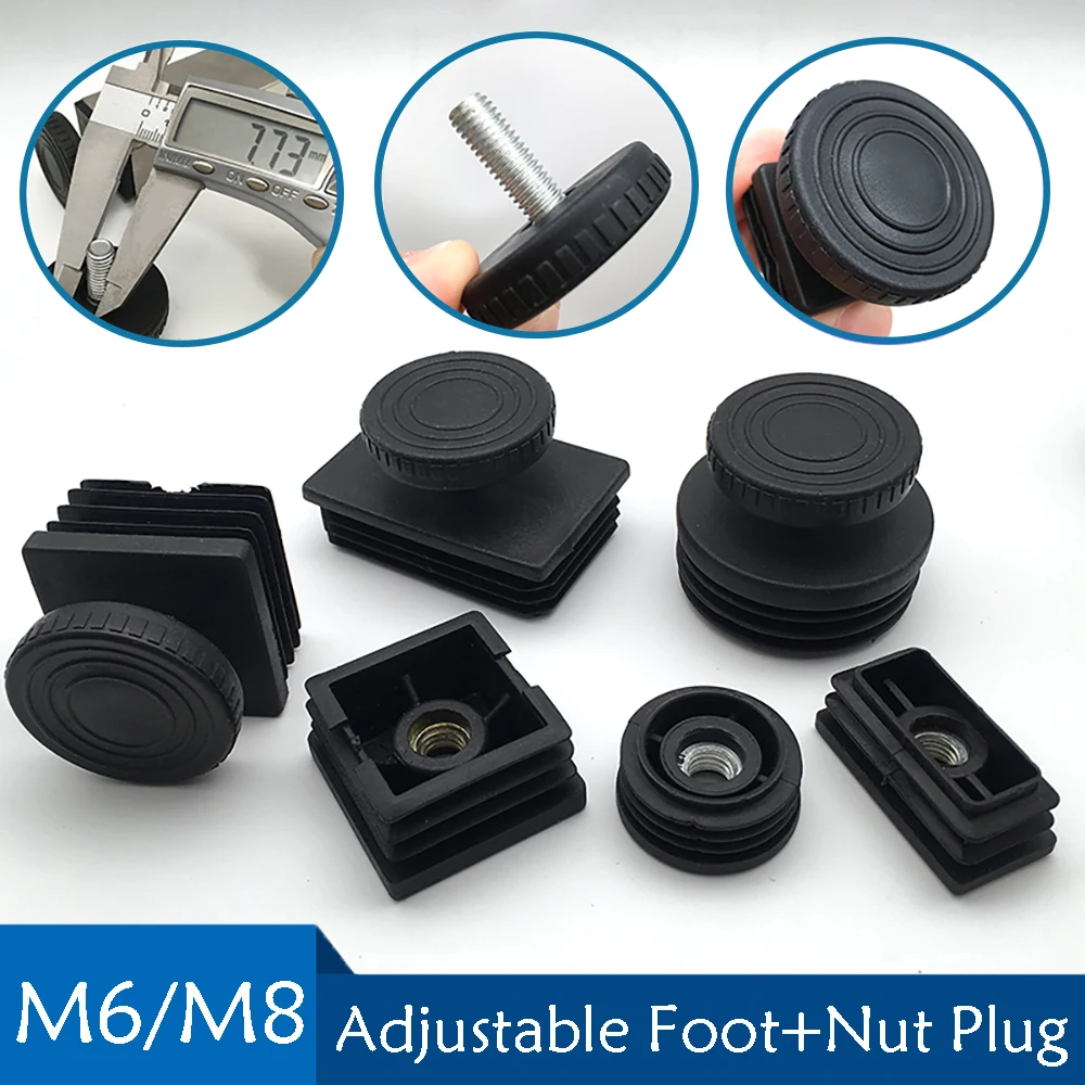 Round/Square Adjustable Foot Mats With Nut Blanking End Cap Pipe Plug ...